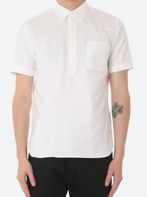 Hot Oxford Pullover Short Sleeve Button-Down Shirt Button-Ups