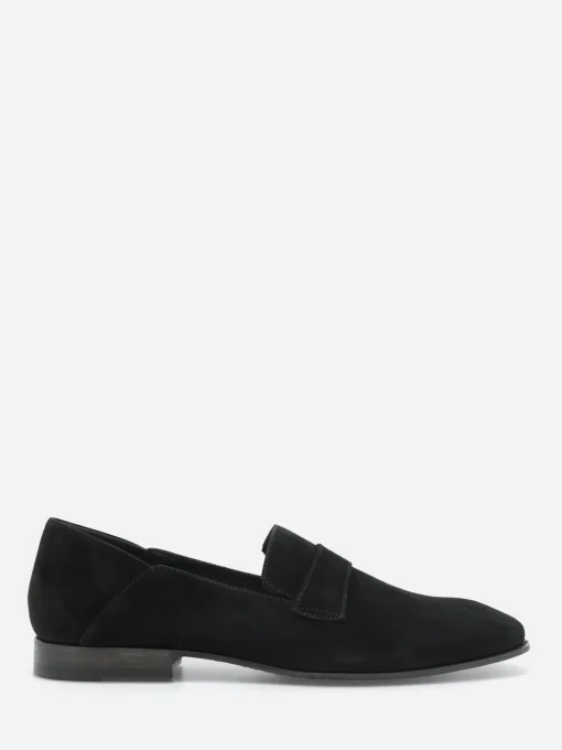 Clearance - 17123B Flat Loafers in Nero Talc Women Shoes | Loafers