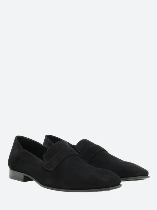 Clearance - 17123B Flat Loafers in Nero Talc Women Shoes | Loafers