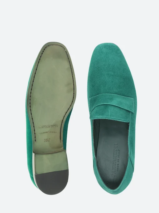 Hot - 17123B Flat Loafers in Smeraldo Talc Women Shoes | Loafers