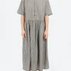 Clearance - C/L Stripe Short Sleeve Dress in Black Women Overalls & Jumpsuits | Dresses