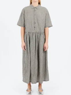 Clearance - C/L Stripe Short Sleeve Dress in Black Women Overalls & Jumpsuits | Dresses