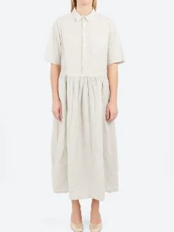 Sale - C/L Stripe Short Sleeve Dress in Natural Women Dresses