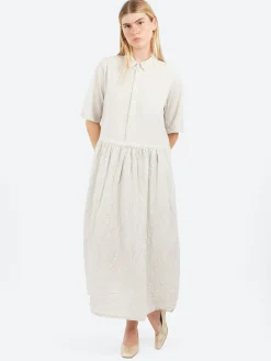 Sale - C/L Stripe Short Sleeve Dress in Natural Women Dresses