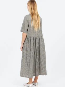 Clearance - C/L Stripe Short Sleeve Dress in Black Women Overalls & Jumpsuits | Dresses