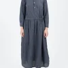 Outlet - Classic Crinkle Dress in Charcoal Women Overalls & Jumpsuits | Dresses