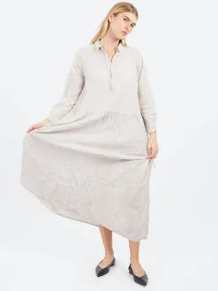 Clearance - Classic Crinkle Dress in Grey Women Dresses