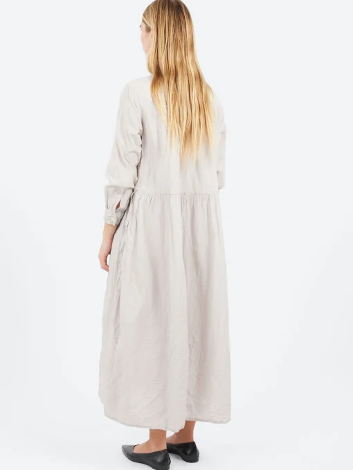 Clearance - Classic Crinkle Dress in Grey Women Dresses
