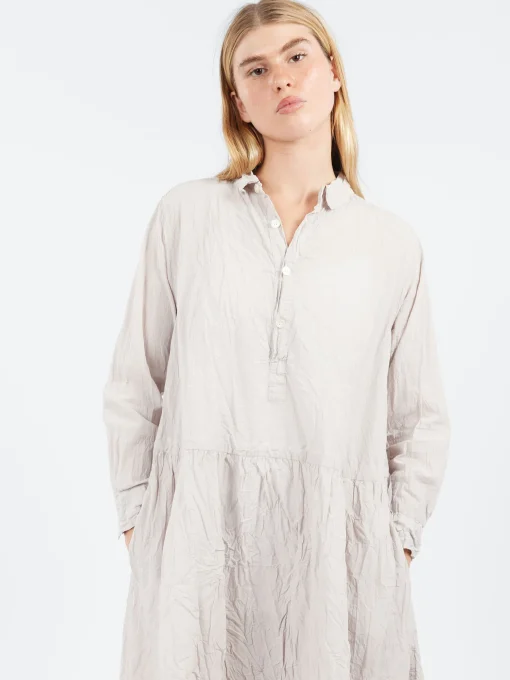 Clearance - Classic Crinkle Dress in Grey Women Dresses