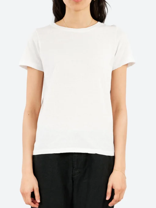 Fashion - Crew Neck T-Shirt in White Women Tops & Blouses | T-Shirts