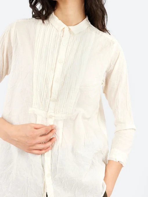 Sale - Random Pintuck Blouse in Natural Women Tops & Blouses | Button-Ups