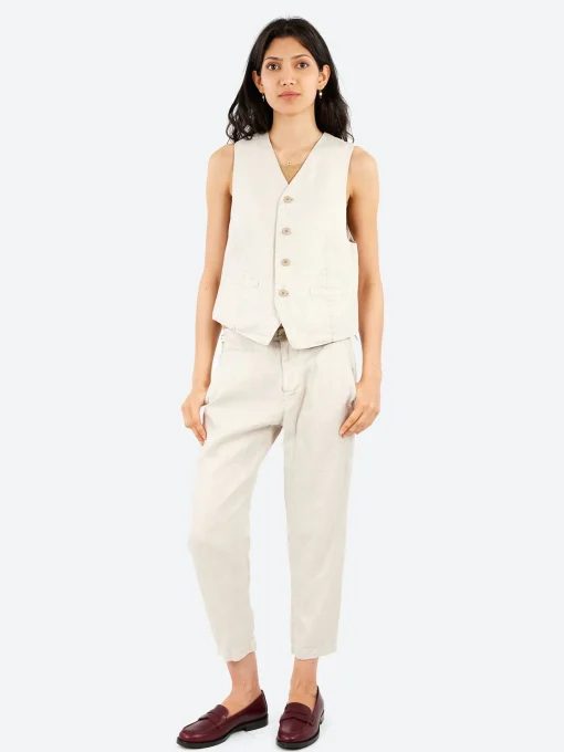Outlet - Tapered Pants in Light Grey Women Pants