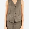 Best - V-Neck Vest in Khaki Women Outerwear