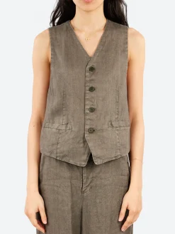 Best - V-Neck Vest in Khaki Women Outerwear