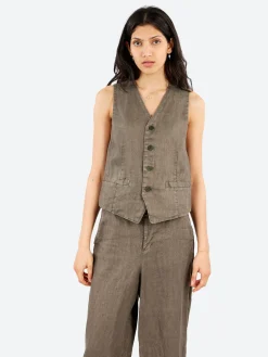 Best - V-Neck Vest in Khaki Women Outerwear