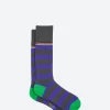 Online - Contrast 'Signature Stripe' Socks in Grey Socks