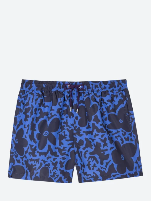 Sale - Floral Camo Swim Shorts in Blue Swimwear