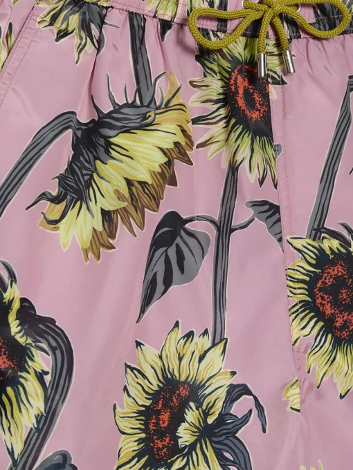 Sale - Sunflower Print Swim Shorts in Pink Swimwear