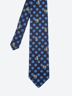 Sale Accessories - Polka Dot with Flowers Tie in Navy Women Belts