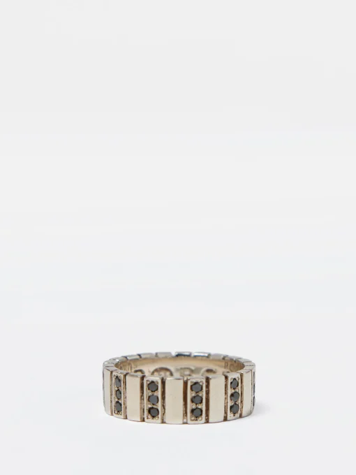 Hot - Ziffer Ring in Silver and Black Women Jewelry | Belts