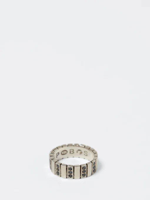 Hot - Ziffer Ring in Silver and Black Women Jewelry | Belts