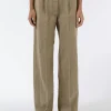 New Pomandere - 7183 Trousers with Slightly Wide Legged-Cut and Pleats in Dove Grey Women Pants | Overalls & Jumpsuits