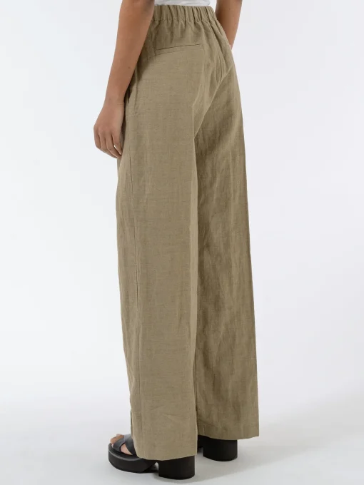 New Pomandere - 7183 Trousers with Slightly Wide Legged-Cut and Pleats in Dove Grey Women Pants | Overalls & Jumpsuits