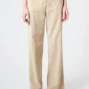 Fashion Pomandere - Corduroy Wide Leg Trousers in Ice Women Pants