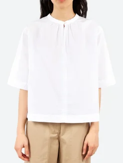 Hot Pomandere - Cotton Poplin Blouse in Optical White Women Tops & Blouses