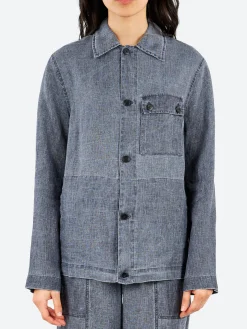 Fashion Pomandere - Denim Shirt in Indaco Women Tops & Blouses | Button-Ups