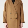 Discount Pomandere - Double-Breasted Coat in Tobacco Women Outerwear
