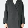 Discount Pomandere - Double-Breasted Coat in Anthracite Women Outerwear
