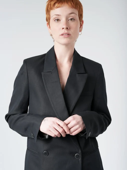 Best Pomandere - Double-Breasted Jacket in Black Women Outerwear | Blazers