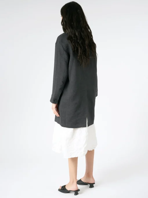Discount Pomandere - Double-Breasted Coat in Anthracite Women Outerwear