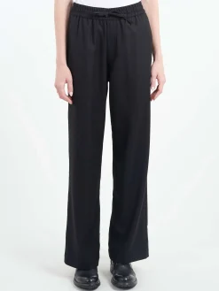 Online Pomandere - Flannel Pants in Black Women Pants