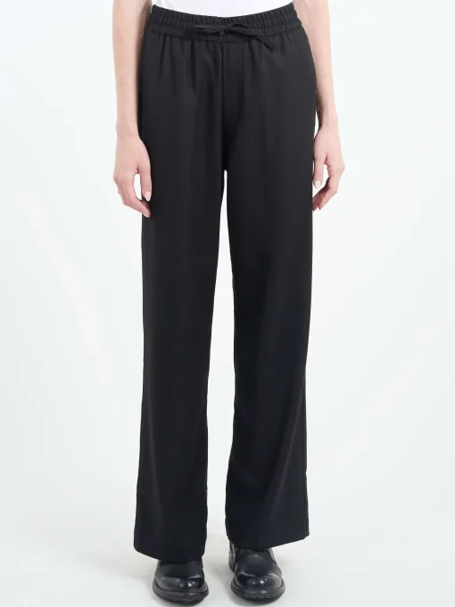 Online Pomandere - Flannel Pants in Black Women Pants