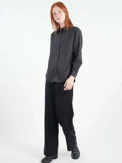 Online Pomandere - Flannel Pants in Black Women Pants