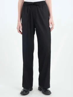 Online Pomandere - Flannel Pants in Black Women Pants