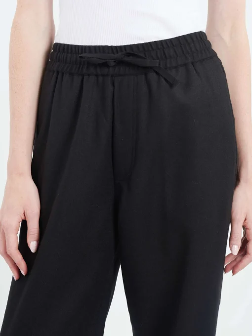 Online Pomandere - Flannel Pants in Black Women Pants