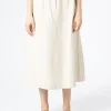 New Pomandere - Flared Midi Skirt in Pearl Women Skirts