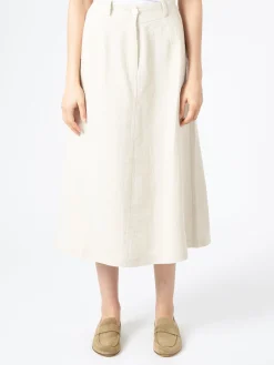 New Pomandere - Flared Midi Skirt in Pearl Women Skirts