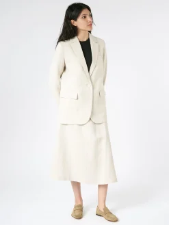 New Pomandere - Flared Midi Skirt in Pearl Women Skirts
