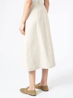 New Pomandere - Flared Midi Skirt in Pearl Women Skirts