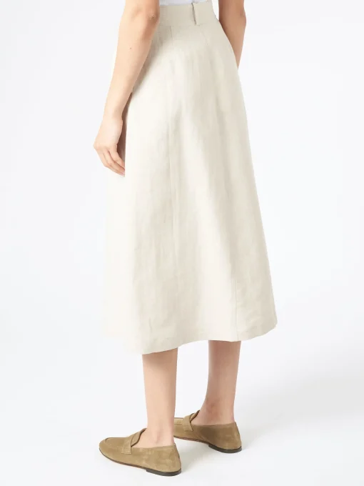 New Pomandere - Flared Midi Skirt in Pearl Women Skirts
