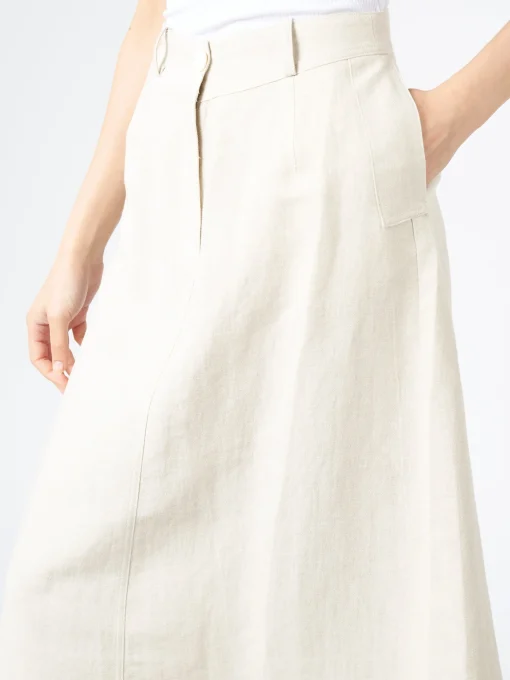 New Pomandere - Flared Midi Skirt in Pearl Women Skirts