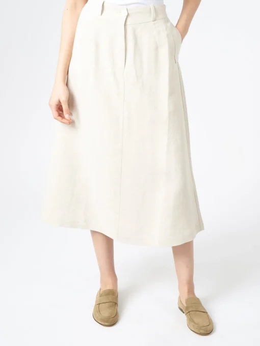New Pomandere - Flared Midi Skirt in Pearl Women Skirts
