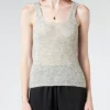 Best Pomandere - Knit Tank in Pearl Grey Women Tops & Blouses | Overalls & Jumpsuits
