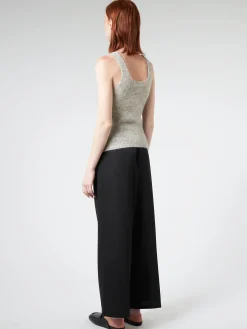 Best Pomandere - Knit Tank in Pearl Grey Women Tops & Blouses | Overalls & Jumpsuits