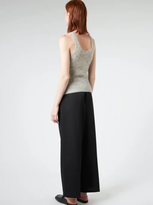 Best Pomandere - Knit Tank in Pearl Grey Women Tops & Blouses | Overalls & Jumpsuits