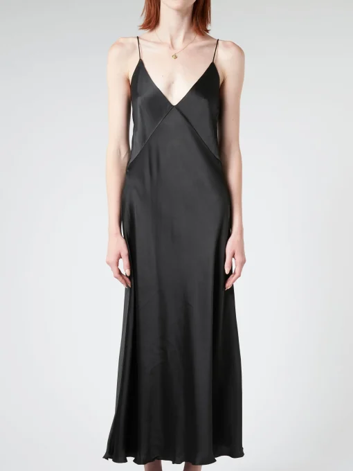 Fashion Pomandere - Long Dress in Black Women Overalls & Jumpsuits | Dresses